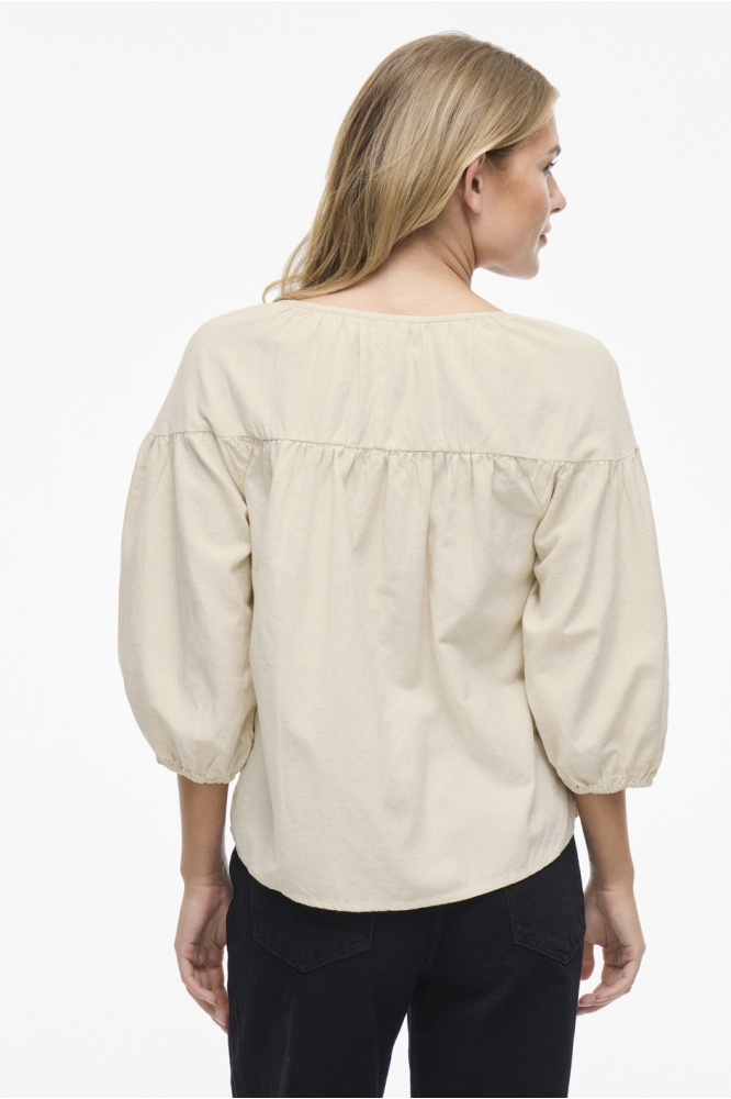 VIPRISILLA V-NECK 3/4 TOP 14104795 SUPER LIGHT NATURAL